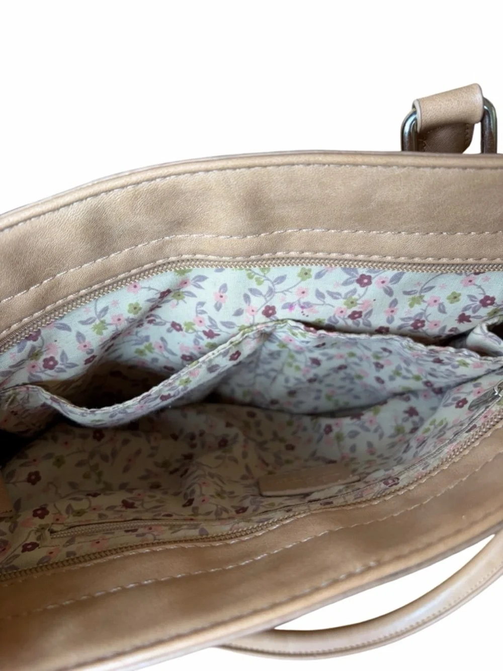 Cottagecore Floral Shoulder Bag Beige Retro Flower Purse Retired & Rare Boho